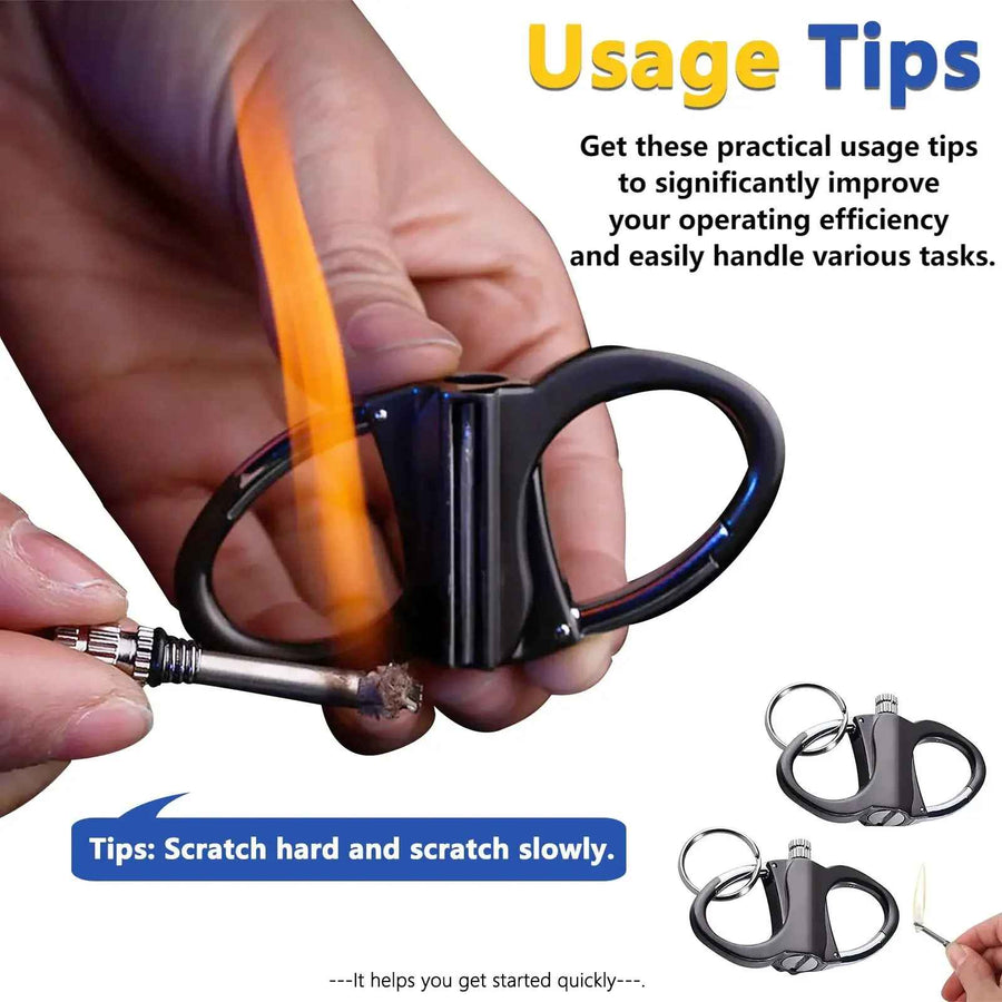 CompactLighter 1+1 GRATIS: Genopfyldelig 2-i-1 Karabinhage-Lighter