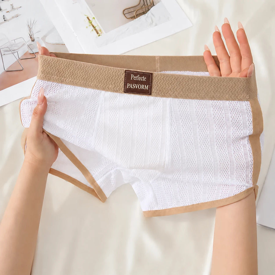 Herreboxershorts i let mesh med bred elastisk talje