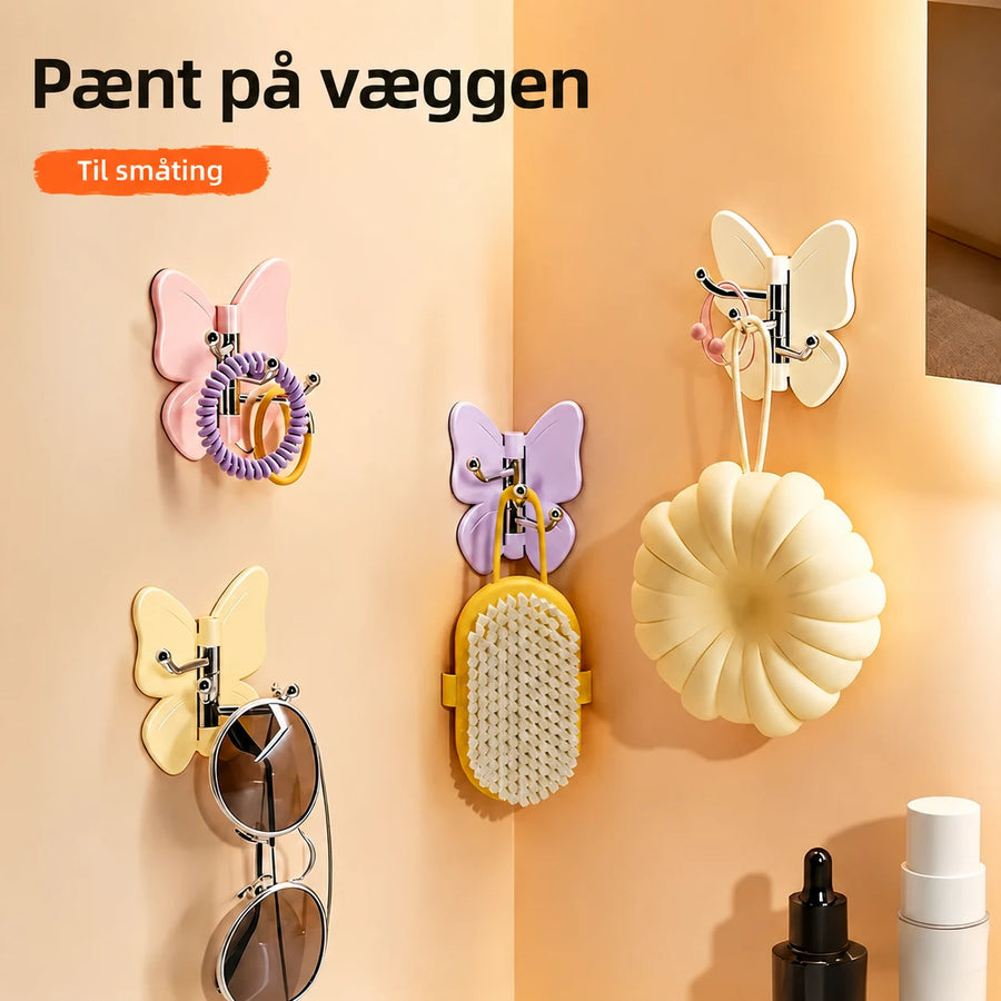 Drejelig sommerfuglekrog med 3 kroge, sæt med 4