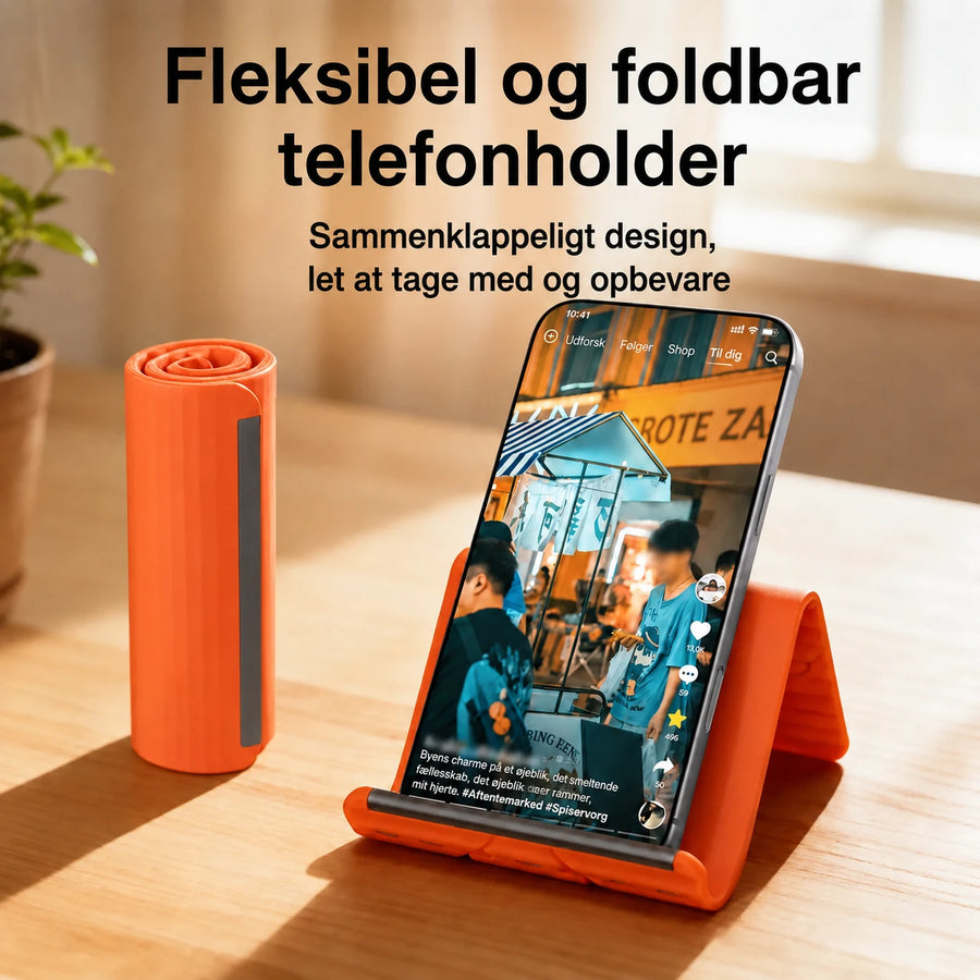Fleksibel foldbar stander til telefon, tablet og laptop