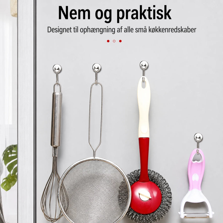 Magnetiske køkkenkroge til små køkkenredskaber