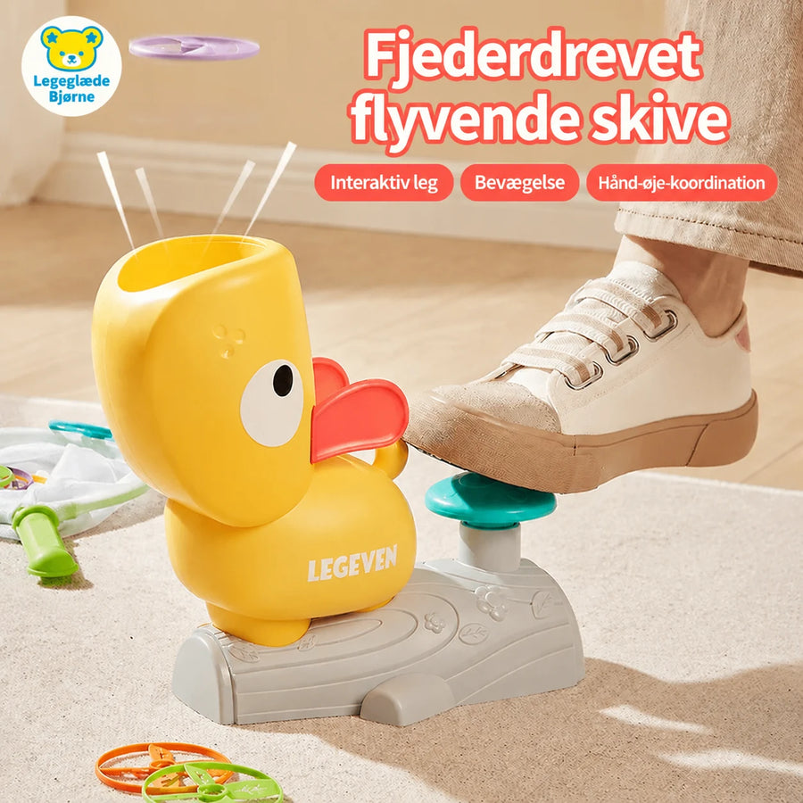 Fjederdrevet flyvende skive-legetøj til børn