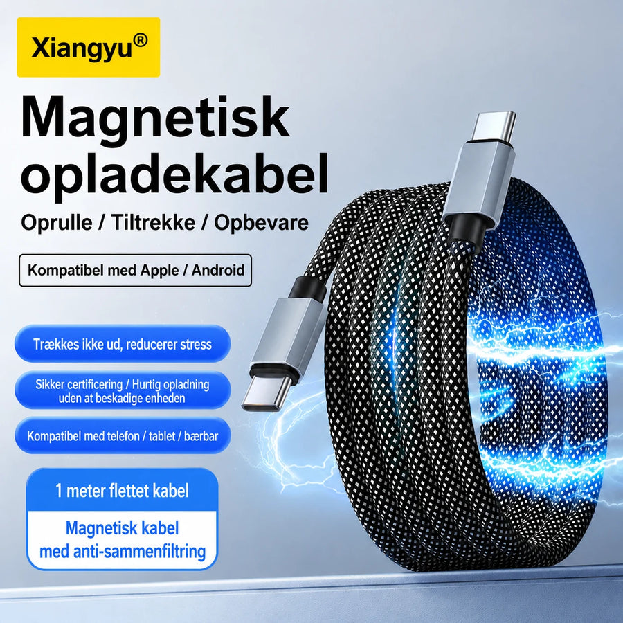 Magnetisk flettet opladekabel op til 100 W