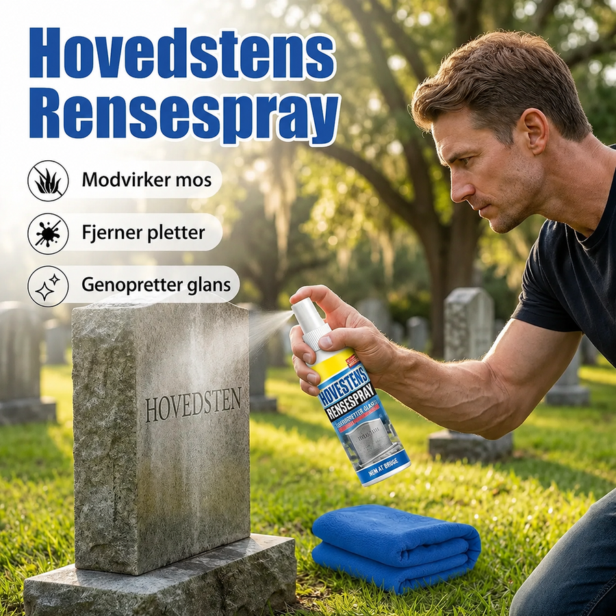 Rense- og vedligeholdelsesspray til gravsten
