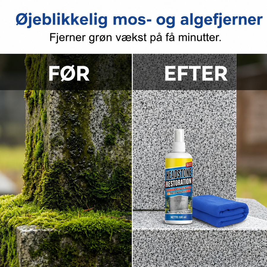 Rense- og vedligeholdelsesspray til gravsten