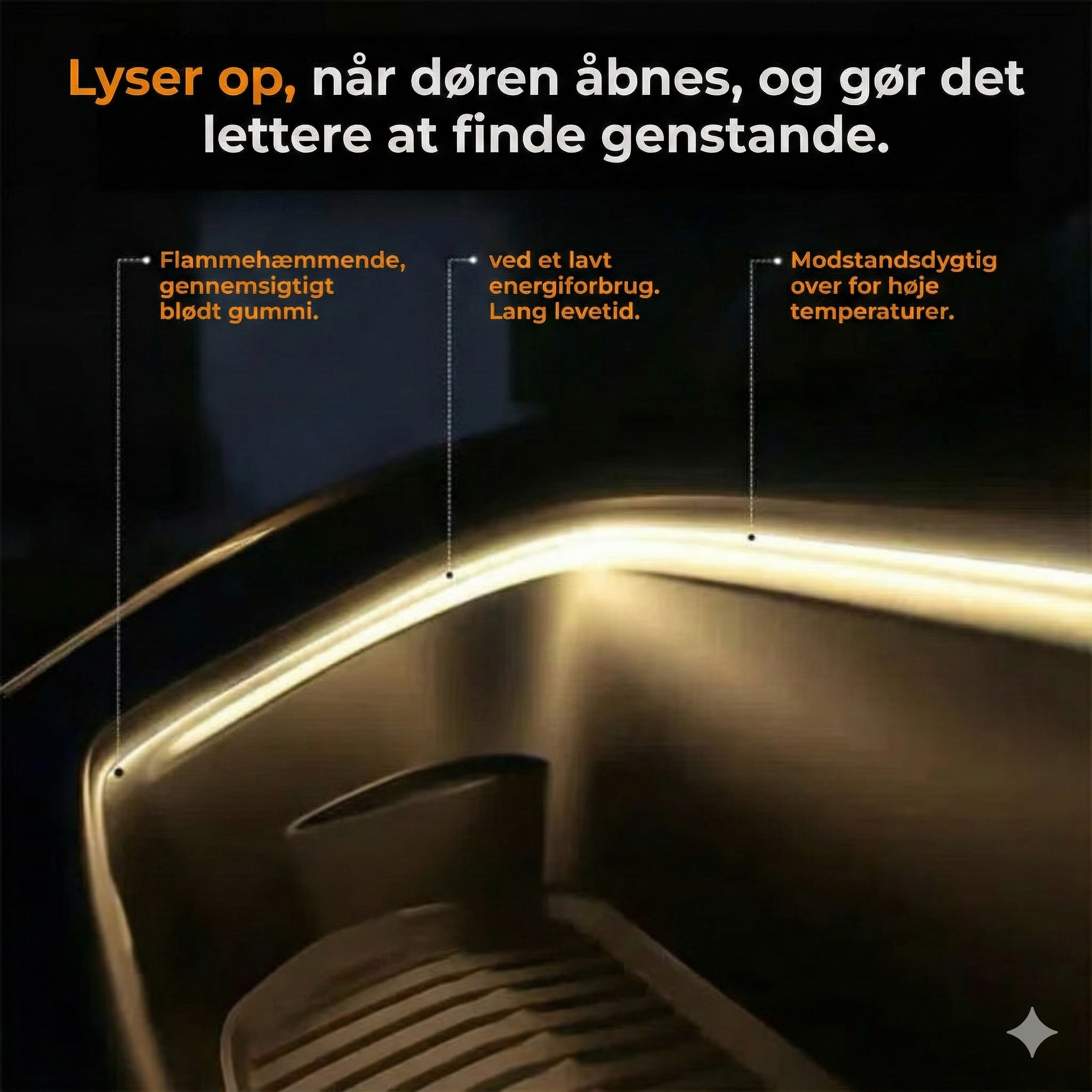 Dynamisk flydende lysliste til bagagerum
