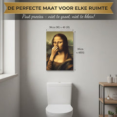 Mona Lisa lærredskunst – holder sig for næsen (Uden ramme)