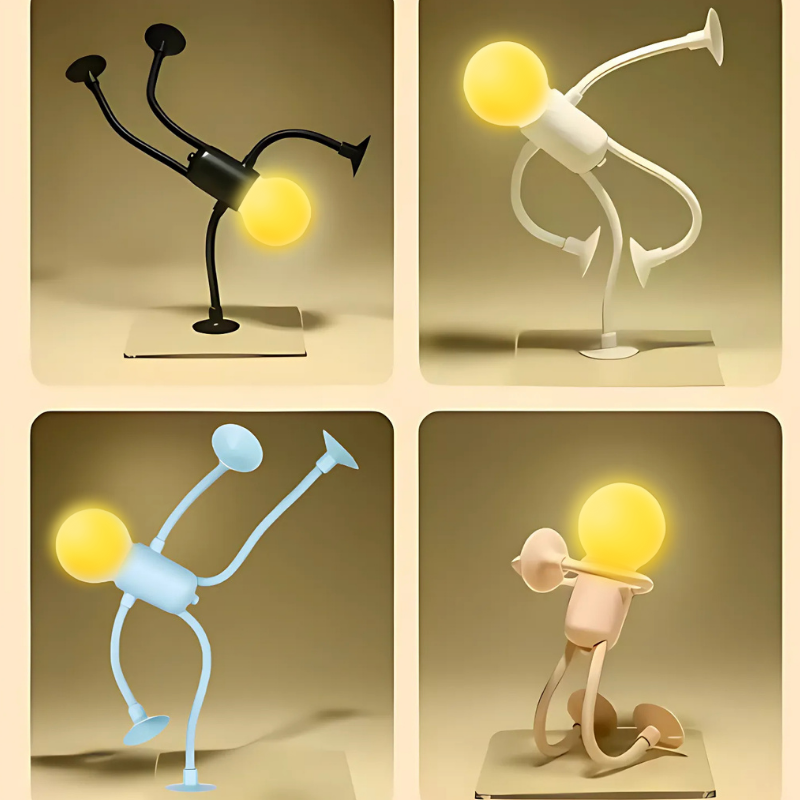 Ledsen™ FigureLamp 1+1 GRATIS: Natlampe med Blødt Lys og Fleksibel Figur