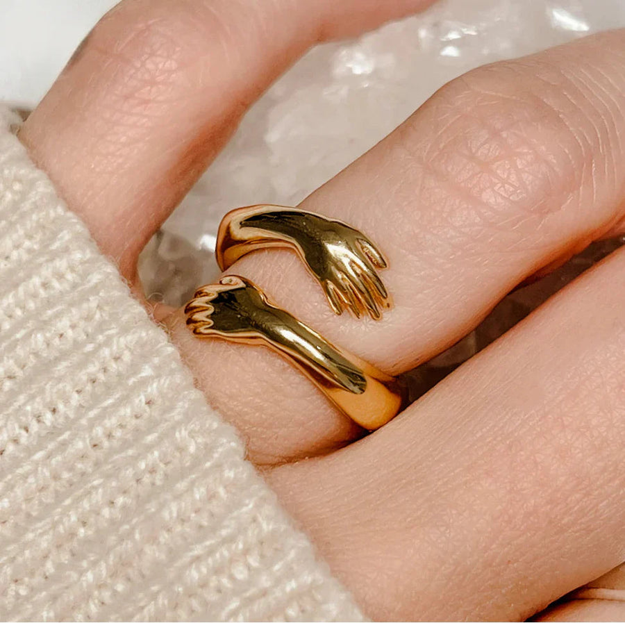 Jewelance™ HugRing: Justerbar Ring med Kram-Design