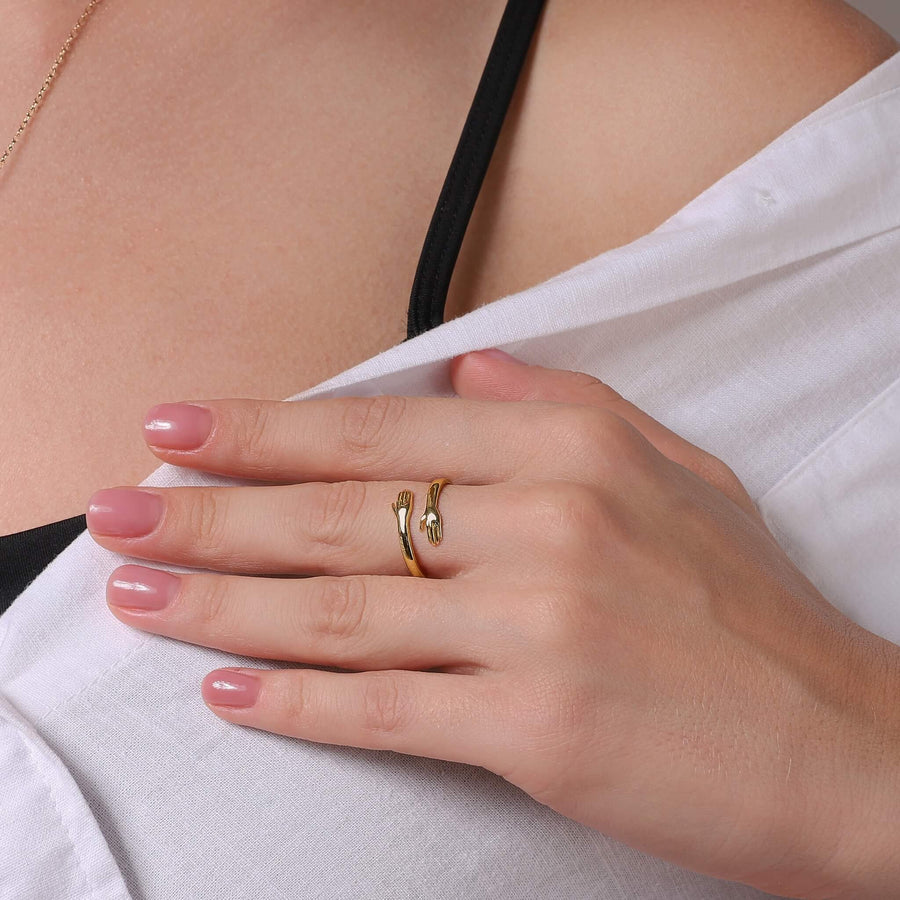 Jewelance™ HugRing: Justerbar Ring med Kram-Design