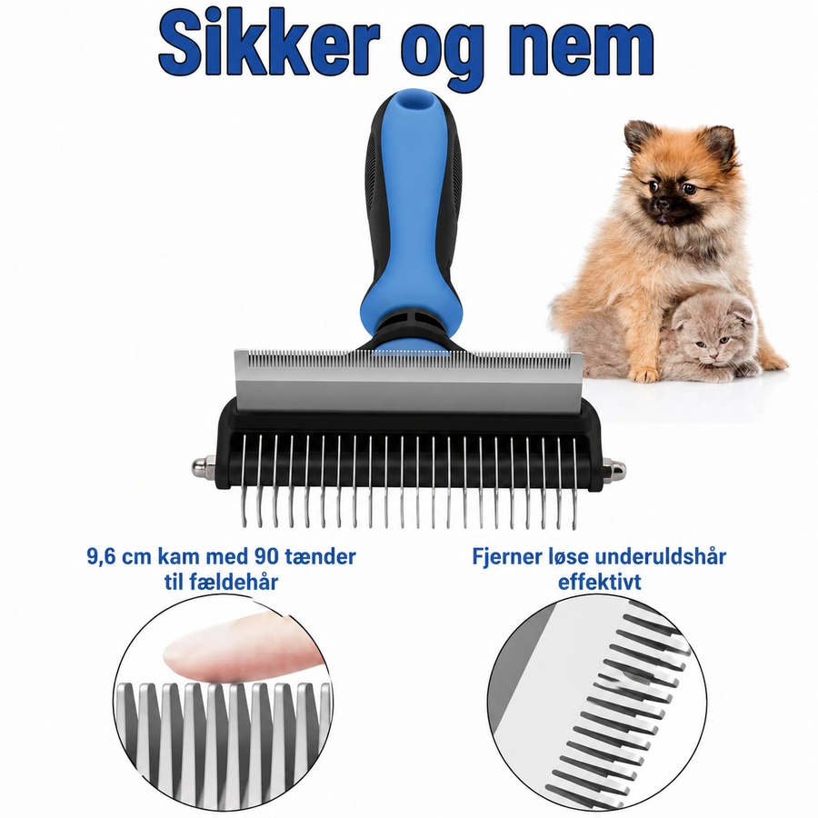 Tosidet pelskam til underuld og filterknuder