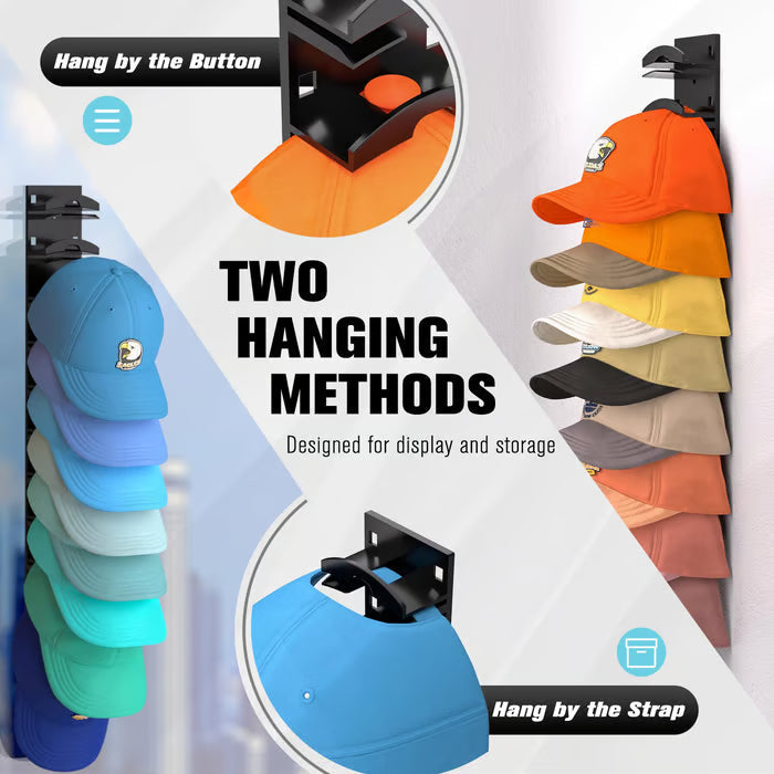 GlideHold® HatOrganizer 1+1 GRATIS: Vægmonteret Hatteophæng