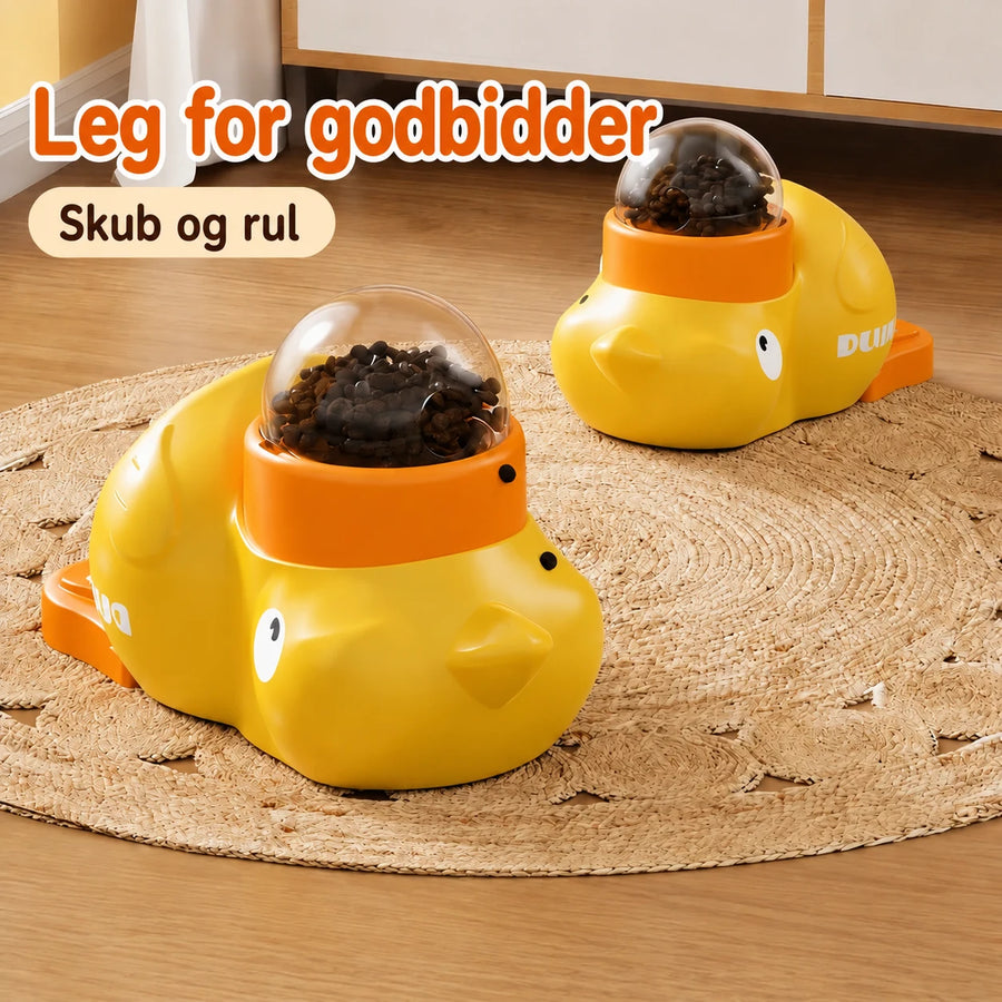 Andeformet snackdispenser til katte og hunde