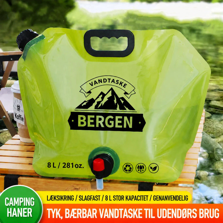 Sammenfoldelig vandpose 8 L med hane – 3 stk.