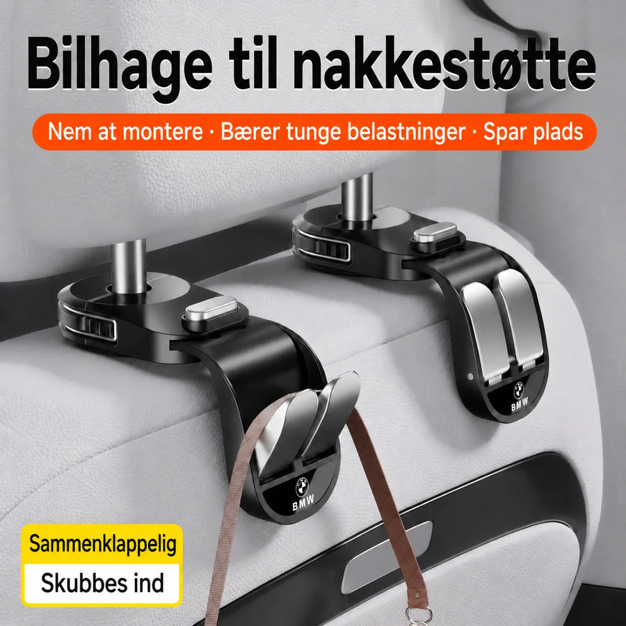 Foldbar krog til bilens nakkestøtte