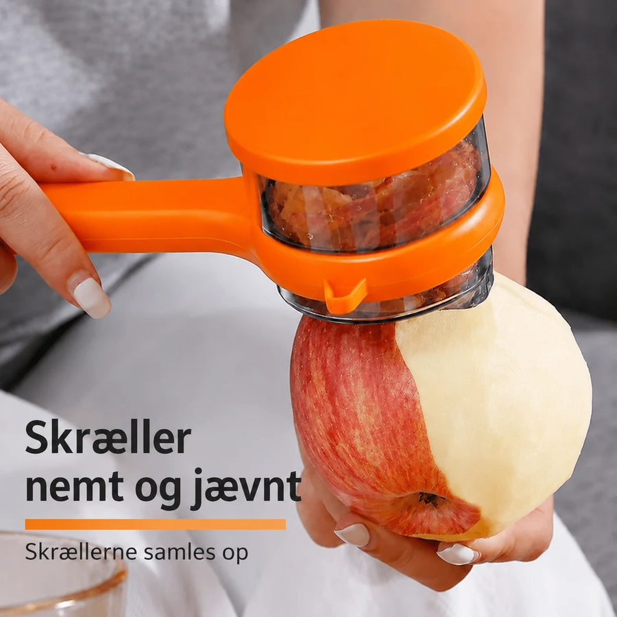 Multifunktionel skræller med opsamlingsbeholder
