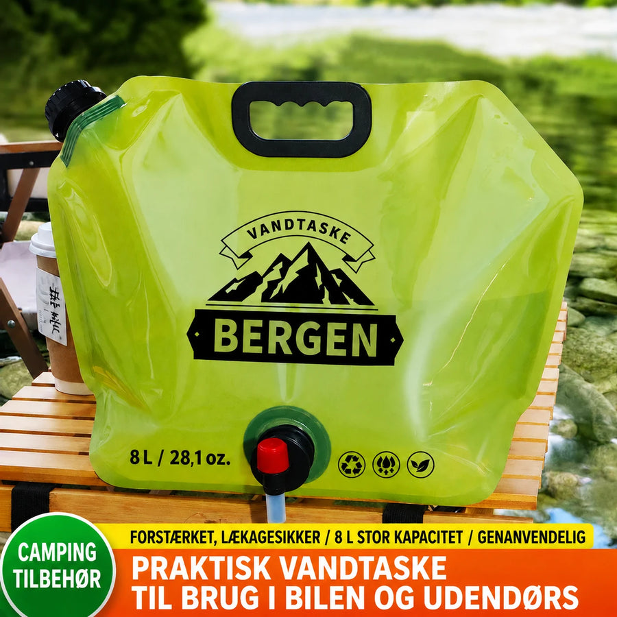 Sammenfoldelig vandpose 8 L med hane – 3 stk.
