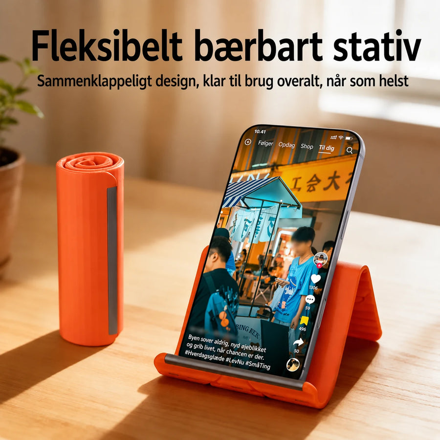 Fleksibel foldbar stander til telefon, tablet og laptop