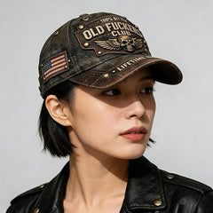 ⏳Begrænset Tid: 50% Rabat⏰ Old Fuckers Club Vintage Broderet Kasket🧢