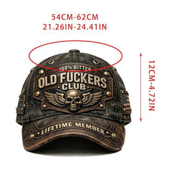 ⏳Begrænset Tid: 50% Rabat⏰ Old Fuckers Club Vintage Broderet Kasket🧢