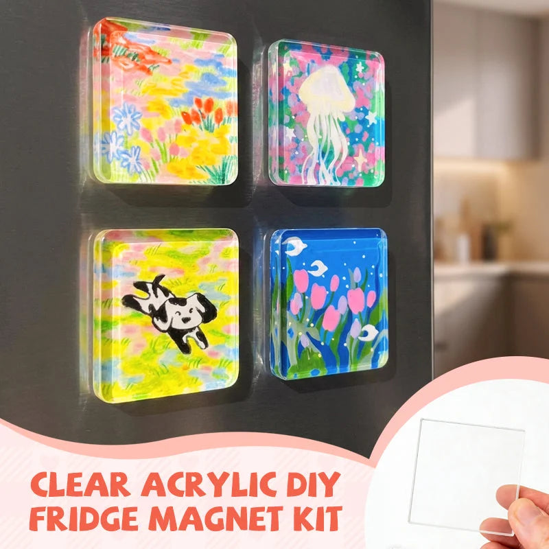 DIY-sæt til køleskabsmagneter i klar akryl
