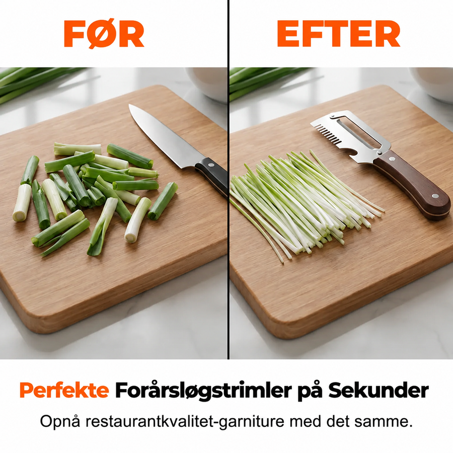 3-i-1 forårsløgssnitter med skræller og oplukker